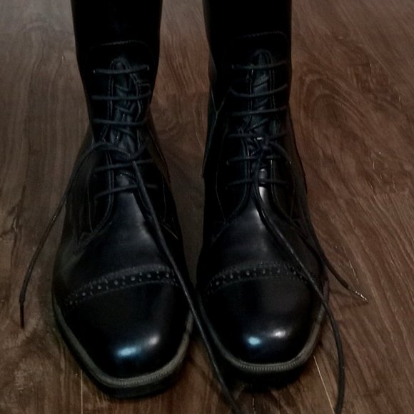 Synthetic black field boots size 7.5 slim - Picture 1 of 9